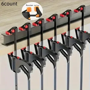 6-Pack F Clips, Strong Heavy Duty Woodworking Clamps, Quick-Release Tool Clips, Durable Fastening Clamps for Carpentry Projects