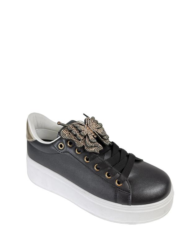 Women's Chunky Fashion Sneakers Platform Rhinestone Butterfly Casual Shoes for Everyday Wear