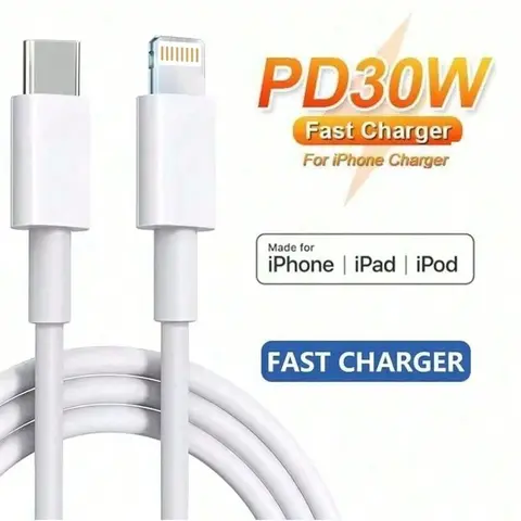 Mfi Certified iPhone Charger, 30w USB-C to Lightning Data Cable, Fast Charging, Lightweight, Compatible with iPhone 14/13/12/11/x/XR/XS/8/7/6/se/iPad/macbook, Lightning Phone Accessories