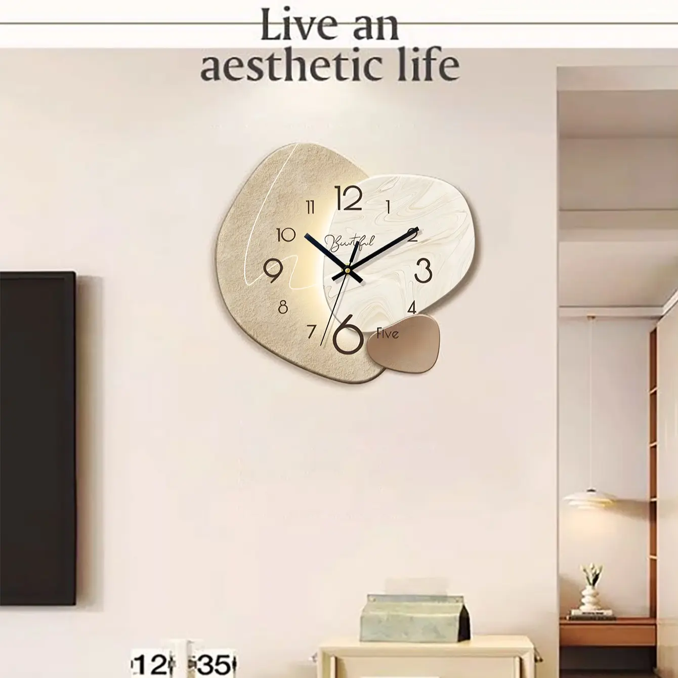 Silent Wall LED Battery Powered Clock, 12 Inch Non-Ticking Decorative Clock for Home Living Room Bedroom Kitchen Office School Use, Modern Design, Battery Operated Wall Clock