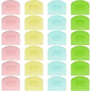 Pcs Bench Scraper Dough Scraper for Baking, Free Flexible Bowl Scrapers, Plastic Dough Cutter Tool for Bread Cake Fondant Icing (Light Blue, Green, Yellow, Pink)
