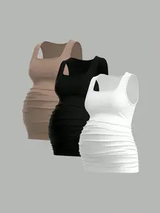 3-pack maternity tank tops, women's maternity wear, summer casual sports yoga tops, summer T-shirts, Maternity Clothing