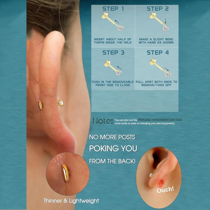 CASSIECA 14K Gold Filled Flat Back Nose Studs For Women Men Hypoallergenic Surgical Steel Nose Rings Hoops- Threadless Flat Back Earrings Helix Cartilage Tragus Conch CZ Stud Labret Lip Nostril Septum Ring Body Piercing Jewelry 20G 18G 16G CASSIECA 14K Gold Filled Flat Back Nose Studs For Women Men Hypoallergenic Surgical Steel Nose Rings Hoops- Threadless Flat Back Earrings Helix Cartilage Tragus Conch CZ Stud Labret Lip Nostril Septum Ring Body Piercing Jewelry 20G 18G 16G