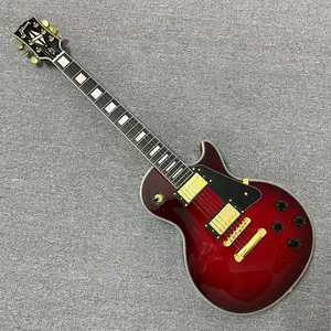 6-String electric Guitar - Red Flame Maple Top, Mahogany Body, Rosewood Fingerboard, Gold Hardware