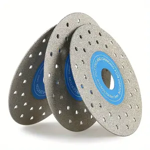 3 pcs 115mm High Density Abrasive Grinding Cutting Blades, Abrasive Discs, Multi-hole Design, Efficient Heat Dissipation, Suitable for Rock, Marble, Ceramic Tiles and Straight, Curved Wheels with Reinforced Silicon Carbide Edge, Stone Cutting Tools