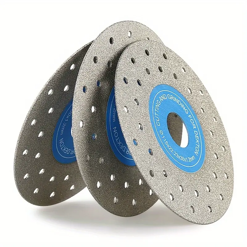 3 pcs 115mm Abrasive Cutting Blades, Heavy Duty Abrasive Discs, Abrasive Disc Set, Multi-hole Design, Efficient Heat Dissipation, Suitable for Rock, Marble, Ceramic Tiles with Reinforced Silicon Carbide Edge, Stone Cutting Tools