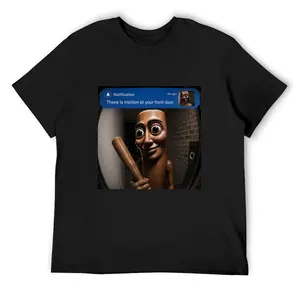 Tung Tung Tung Sahur Men's T Shirt, Front Door Motion Meme Graphic Print Tee, Classic Crew Neck Soft Breathable Menswear Streetwear Top