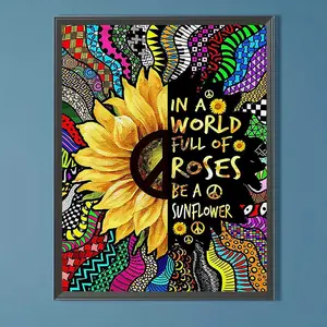 5D Diamond Arts Colorful Painting Kit, Sunflower Pattern DIY Diamond Arts Colorful Painting without Frame, Handmade Art Crafts for Home Decor, Diamond Painting Kits