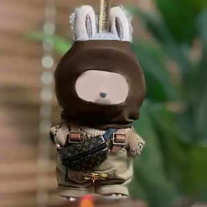 Brown Ski Mask for Labubu Clothes Accessories