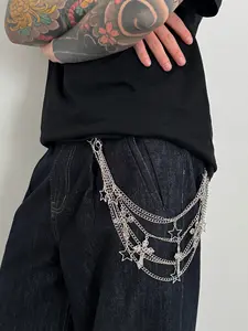 Boho Cross Star Pendant Body Chain Set, Vintage Fashion Jewelry Gift for Men, Casual Daily Party Wear, 2 Pieces Per Set