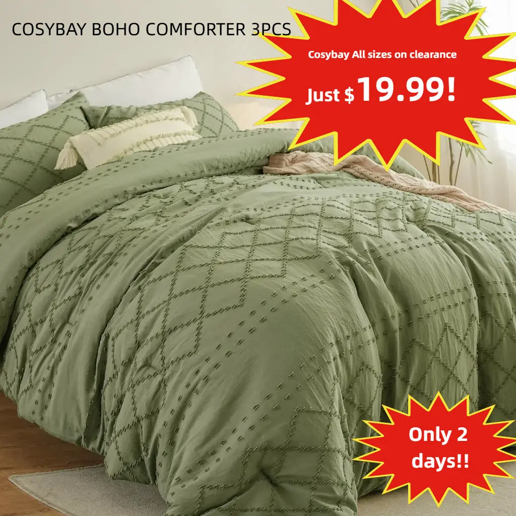 Cosybay Soft Washed Pleated Comforter Set Queen size, king size bed comforter sets with Pillowcases All Season Lightweight Extra Soft Microfiber Quilt