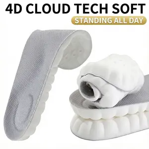 Ultra-Soft PU Insoles for Men Women, Shock Absorbing Shoe Inserts with Massage Nodes, High Rebound Breathable Cushioning Insoles for Work Boots, Running, Sneakers & Casual Shoes