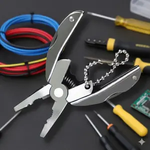 Multi-Function Stainless Steel Folding Tool Keychain, Portable Survival Gear Kit Survival Tools for Camping Hiking Emergency Repair, Mini Tactical Pliers Screwdriver Set with High Hardness for Outdoor Home Maintenance.