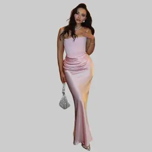 Women's Solid Color Waist Panel Mermaid Maxi Dress 2025 Fall & Winter New Slim Fit Sleeveless Elegant Vibe Long Dresses, Sexy Casual Wear Parties Evening Events Gown Dress
