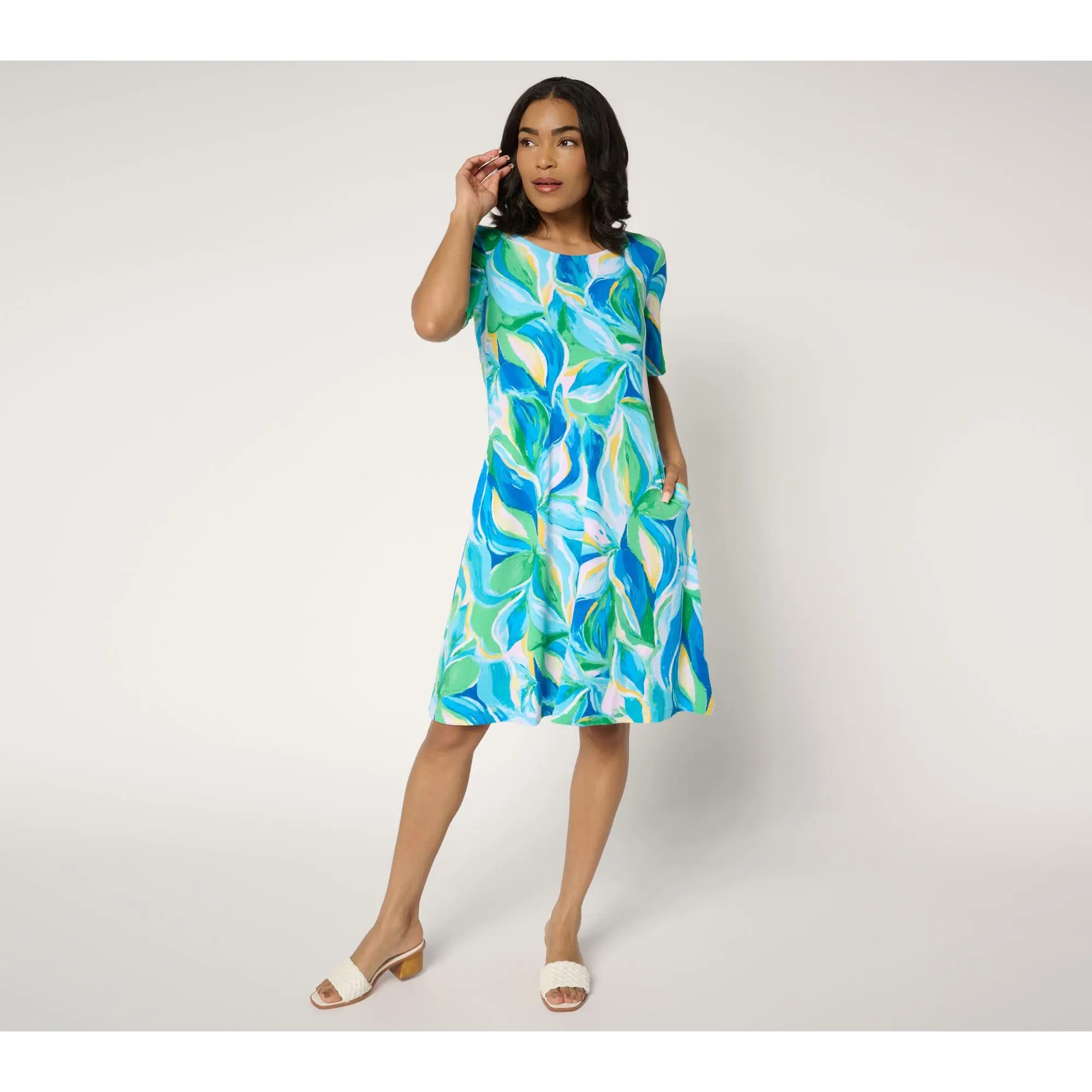 Susan Graver Print or Solid Liquid Knit Fit & Flare Dress - TikTok Shop Susan Graver Print or Solid Liquid Knit Fit & Flare Dress - TikTok Shop