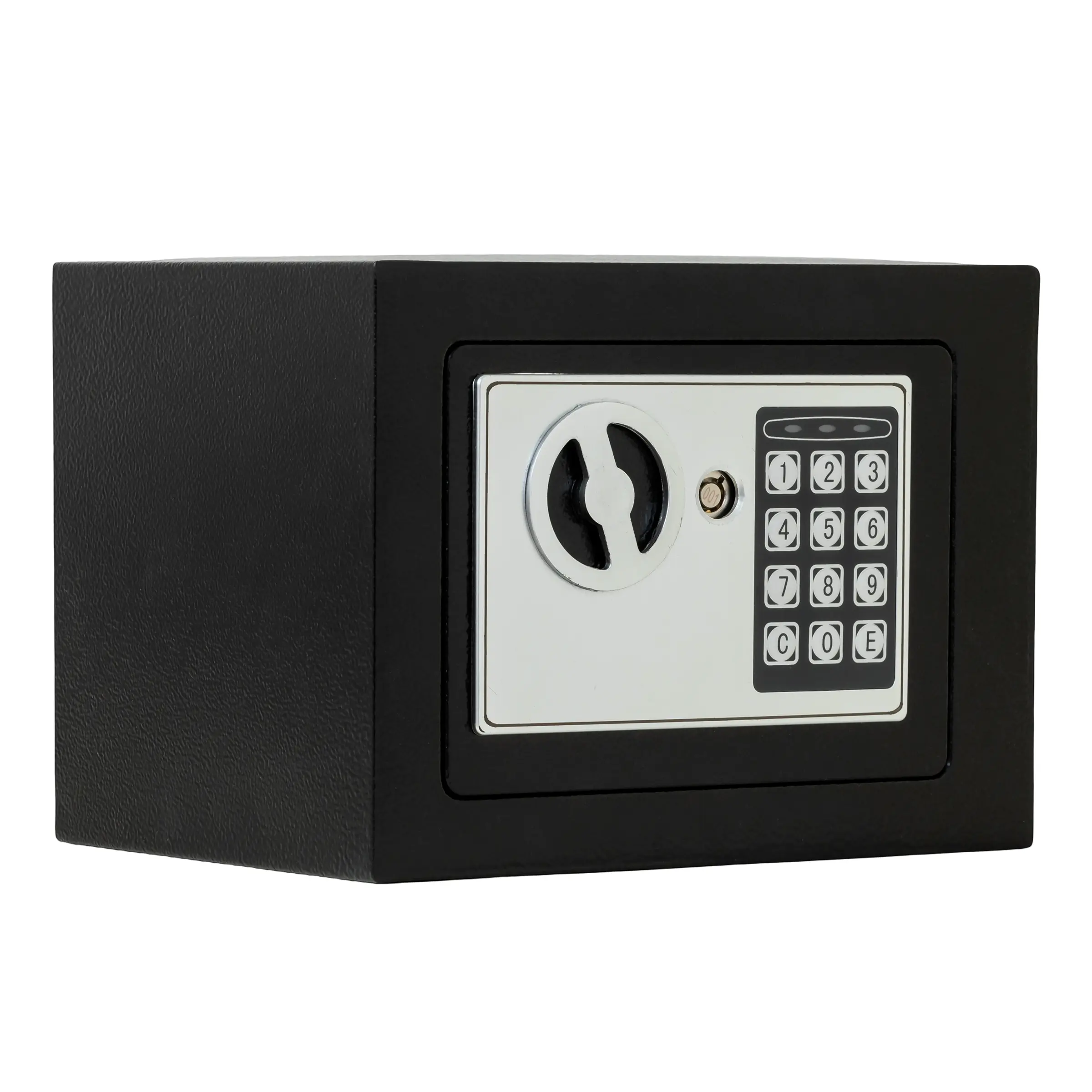Compact Steel Small Electronic Safe Box with Digital Code Lock & Emergency Key, Mini Security Cabinet for Cash, Jewelry & Valuables, Anti-Theft Fireproof Safe for Home & Office
