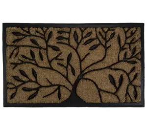 Northlight Tree of Life Rectangular Coir Doormat 17" x 29"