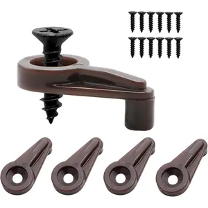 50 Pack Glass Retainer Clips Kit, Brown Window Screen Clips, 4-5mm Glass Cabinet Clip with 304 Stainless Steel Screws for Fixing Cabinet Doors