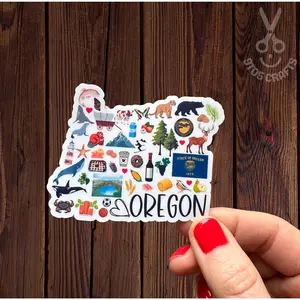 Oregon Sticker, Oregon State Gift, Oregon State Travel Sticker, Portland Oregon Souvenir Decal, Oregon Laptop Sticker, Oregon Keepsake