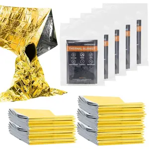 5-Pack Emergency Mylar Thermal Blankets, 82"x62" Space Blankets Foil Blanket, XL Camping Blanket for Outdoors, Hiking, Survival kit, Bug Out Bag