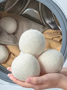 LMMAKE Organic Wool Dryer Balls 100% Handmade Premium New Zealand Wool Reusable Natural Fabric Softener Eco-friendly Hypoallergenic No Chemicals White for Sensitive Skin & Babies - Laundry
