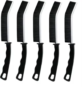 5 Piece Crevice Cleaning Brush Set, MultifunctionalHard Bristle Gap Brush, Fine Dust Cleaner, WindowCrevice Tiny Cleaning Tool, for Bathroom HouseholdKitchen Tiles Toilet Car, Home Cleaning, HouseCleaning, Deep Reach Gap Handle