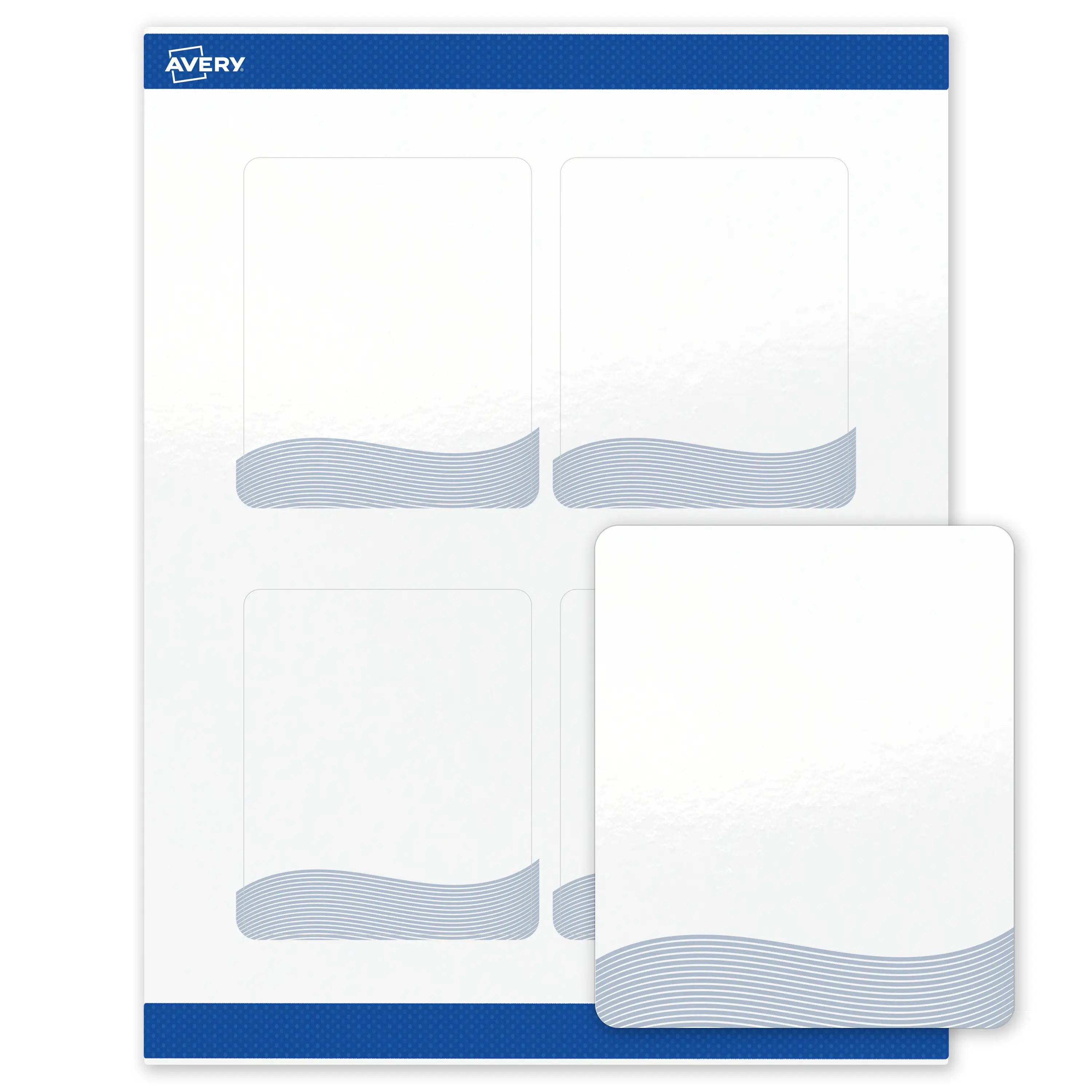 Avery Printable Rectangle Labels with Sure Feed Technology, Pre-Printed Colorful Design, Glossy White, 4" x 3-1/3", Laser & Inkjet Compatible, 40 Total