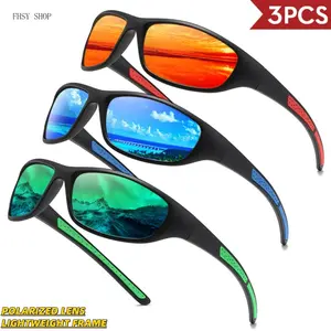 Polarized Sport Sunglasses for Men Trending Outdoor Wrap Shades UV400 Blue Mirror Lens Lightweight Flexible Frame Eyewear for Fishing Driving Cycling Beach and Summer Travel Adventures glasses