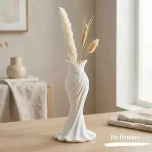 Elegant 3D Printed Dress Vase, High-End Fashion Minimalist Home Decor, Decorative Vases for Home Decor, Modern Indoor Office Decoration, Perfect Gift for Dried Flowers