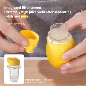 1Pc Manual Juicer, Shark Tooth Cell Wall Breaker with Pulp Juice Automatic Separation, Silicone Sealed Lid for Fresh Preservation, Anti Slip Twist Design Easy Clean High Juice Yield Fruit Vegetable Juicer Kitchen Tool