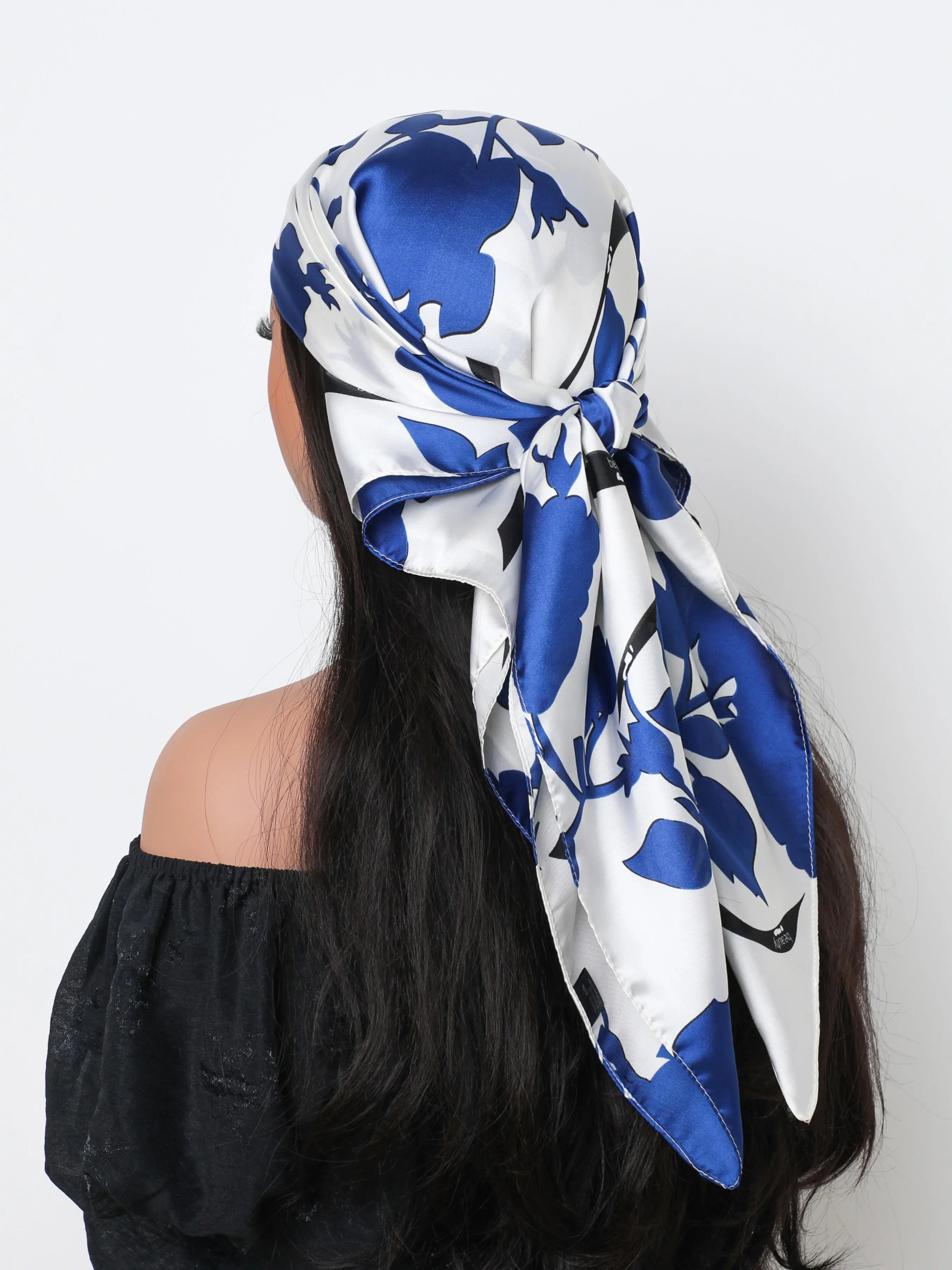 Leaf Print Square Scarf, Casual Versatile Scarf for Women, Elegant Fashion Accessories for Daily Wear, Perfect Gift Choice for Women, Tignon Scarf