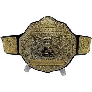 Big Gold Adult Championship Title Belt Replica - 5mm Leather Straps  - Fan Gift