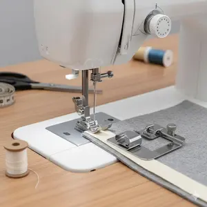 Quick Hemmer Presser Foot Kit: 13mm 19mm 25mm Multi-Size Anti-Rust Alloy Home Sewing Machine Attachment, No Adjust Needed, Instant Install, Decorative Edge Tool for Fabrics