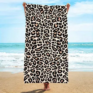 Oversized Beach Towel Leopard Print Quick Dry Sand Free Lightweight Summer Towel for Beach Pool Vacation