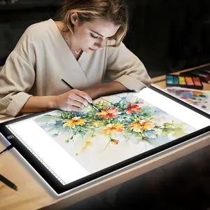 [A3/A4] Portable Diamond Painting Light Board, LED Drawing Board For Diamond Painting, Made Of  Acrylic Board, 3- Level Dimming Light Pad, Suitable For Calligraphy copying, Anime, Painting Sketching And Diy Art, No battery-non rechargeable Copy Board.
