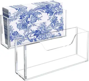 Transparent Acrylic Napkin Holder Clear Guest Paper Disposable Hand Towel Dispenser Tray Organizer for Table Home Kitchen Restaurant and Hotel Business PITBVO