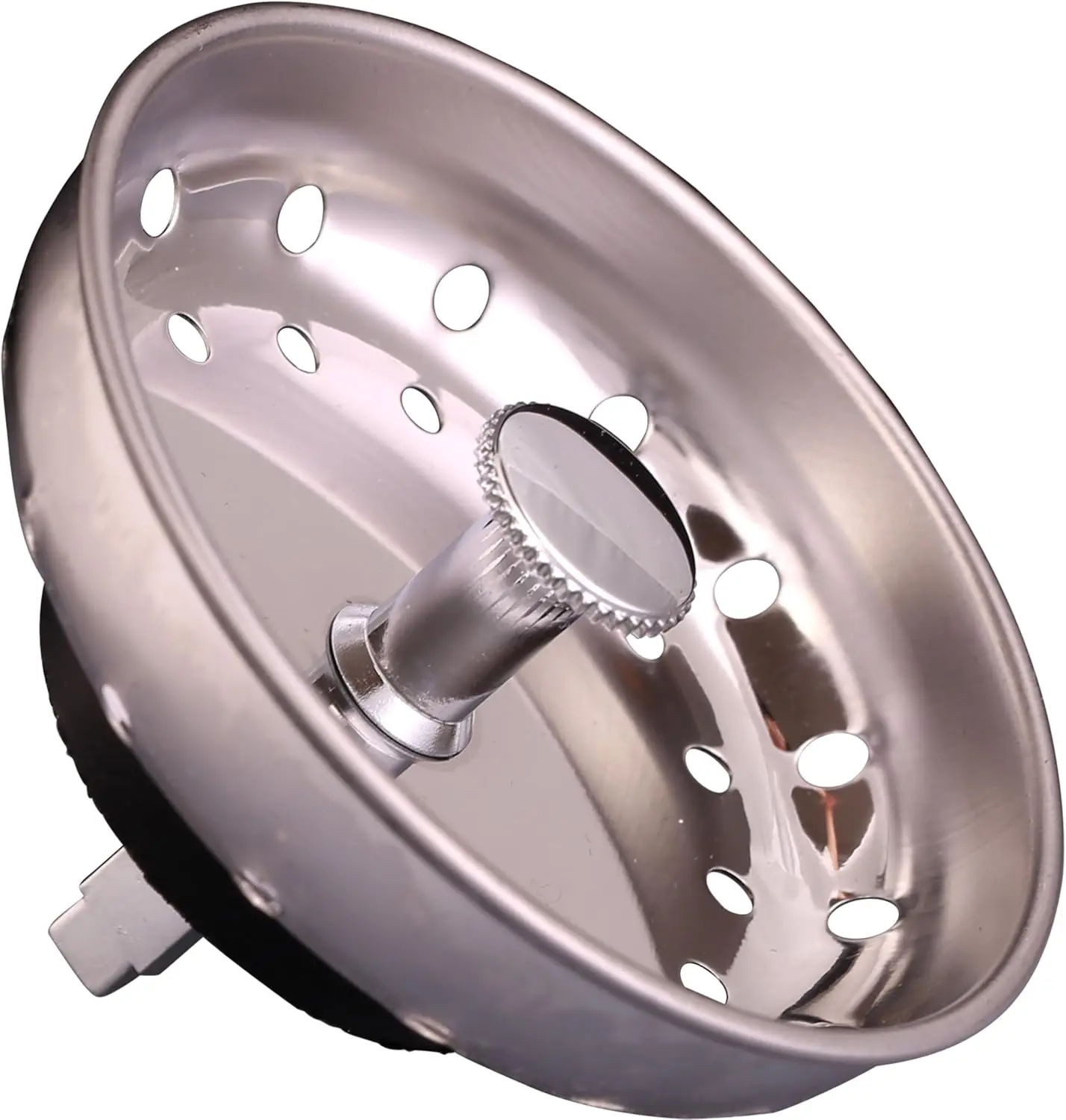 Supply Guru Polished Stainless Steel Replacement Fixed Post Sink Strainer Basket - Easy Installation, Removable, Fit All for Kitchen Sink Maintenance, Replace with New, Universal, Versatile Addition
