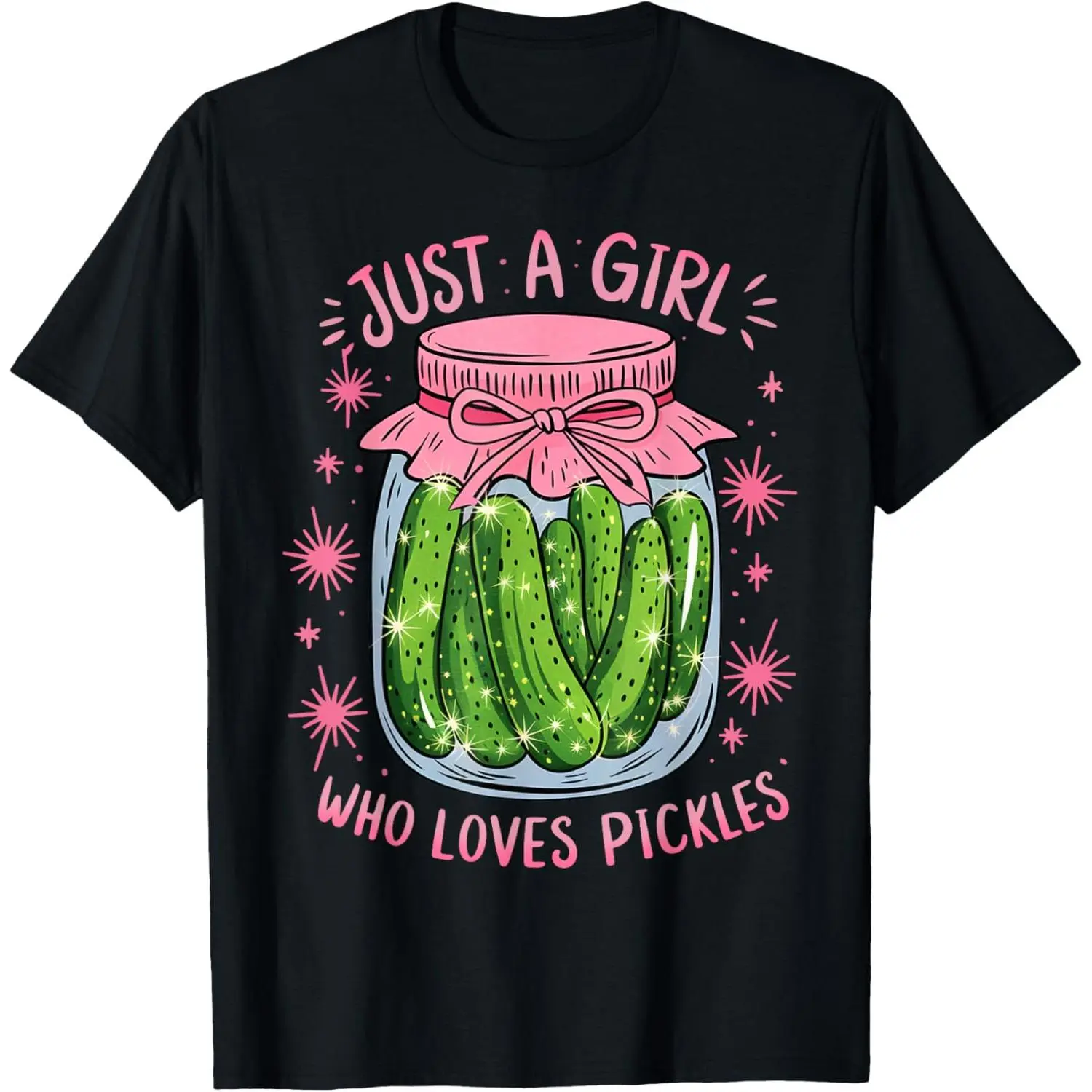 Women's Casual Short-Sleeve Cotton Distressed Graphic T-Shirt - Pickle-Themed, Funny Apparel for Pickle Lovers