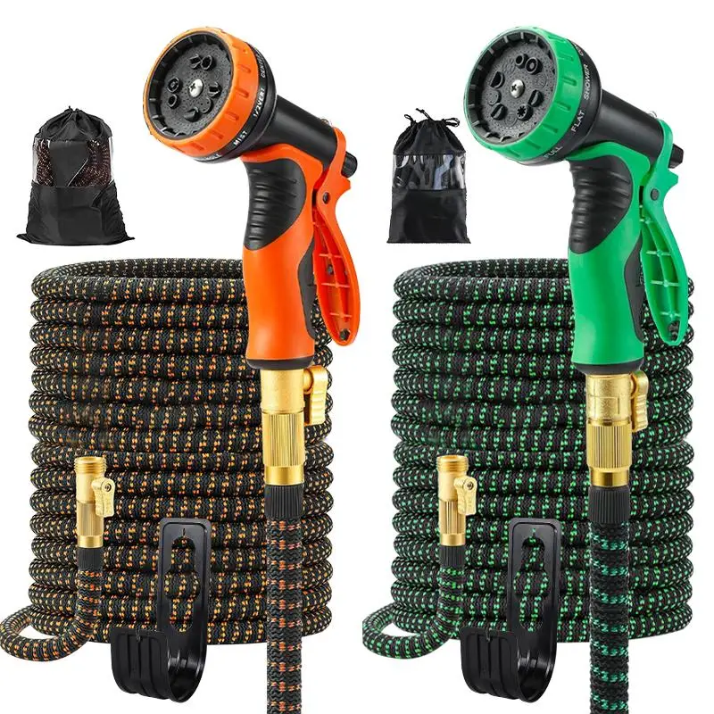 100ft Expandable Garden Hose with 10 Thumb Spray Nozzle, Outdoor Water Hose, Garage Car Wash Hose, Garden Irrigation Hose, Multipurpose Cleaning Hose