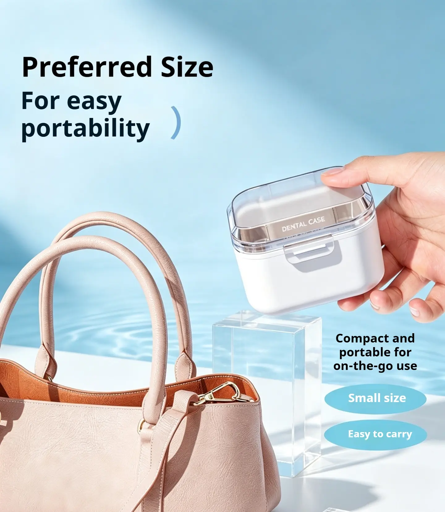 Portable Aligner, Denture & Invisible Retainer Storage-Cleaning Case - Tiered Design with Draining Tray for Indoor Recreation Use