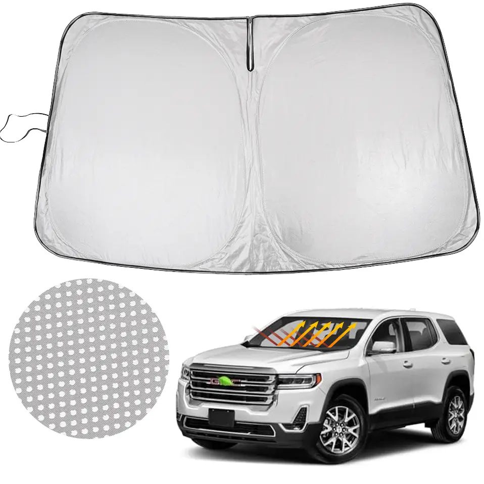 Custom Fit Windshield Sun Shade for 2017-2023 GMC Acadia SUV, 240T 5-Layer Reflective Fabric, Foldable Sun Visor, Effective UV & Heat Blocking, Durable Window Sun Protector to Keep Vehicle Interior Cool