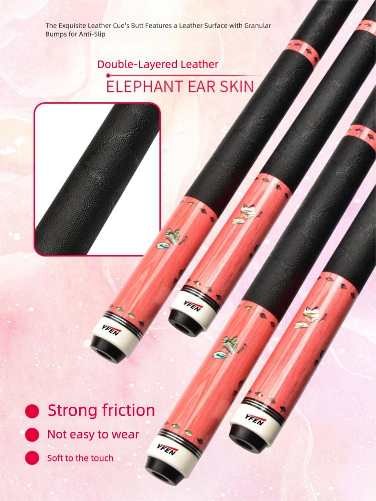 Carbon Fiber Pool Cue Stick with Abalone Shell Inlay, Pink & Black Design - 58-Inch Heavyweight 19-20oz Billiard Cue, Leather-Wrapped Grip & 11.8mm Tip for Tournaments, /Pro Use