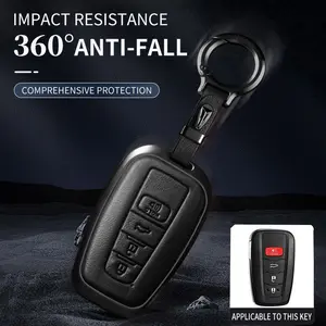 For Toyota Key Fob Cover Car 2025 Camry 2019-2025 Land Cruiser,2021-2025 Sienna Venza Hilux Fortuner 2023-2025 Highlander Tundra Corolla bZ4X Prius 4/5/6 Buttons Key Case Vehicle Detailing Carbon