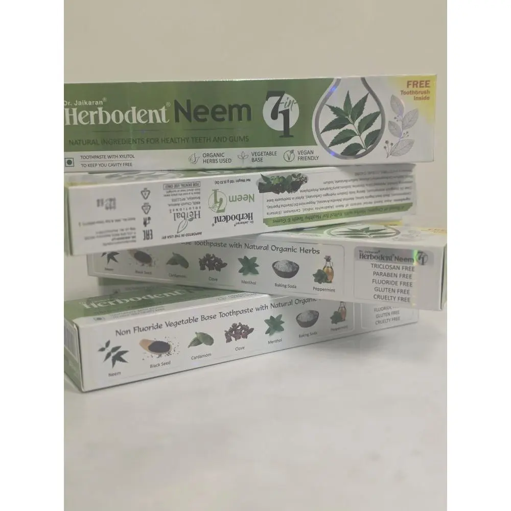 Herbodent Neem Toothpaste with Natural Organic Herbs Non-Fluoride Vegetable Rose Formula for Healthy Teeth and Gums