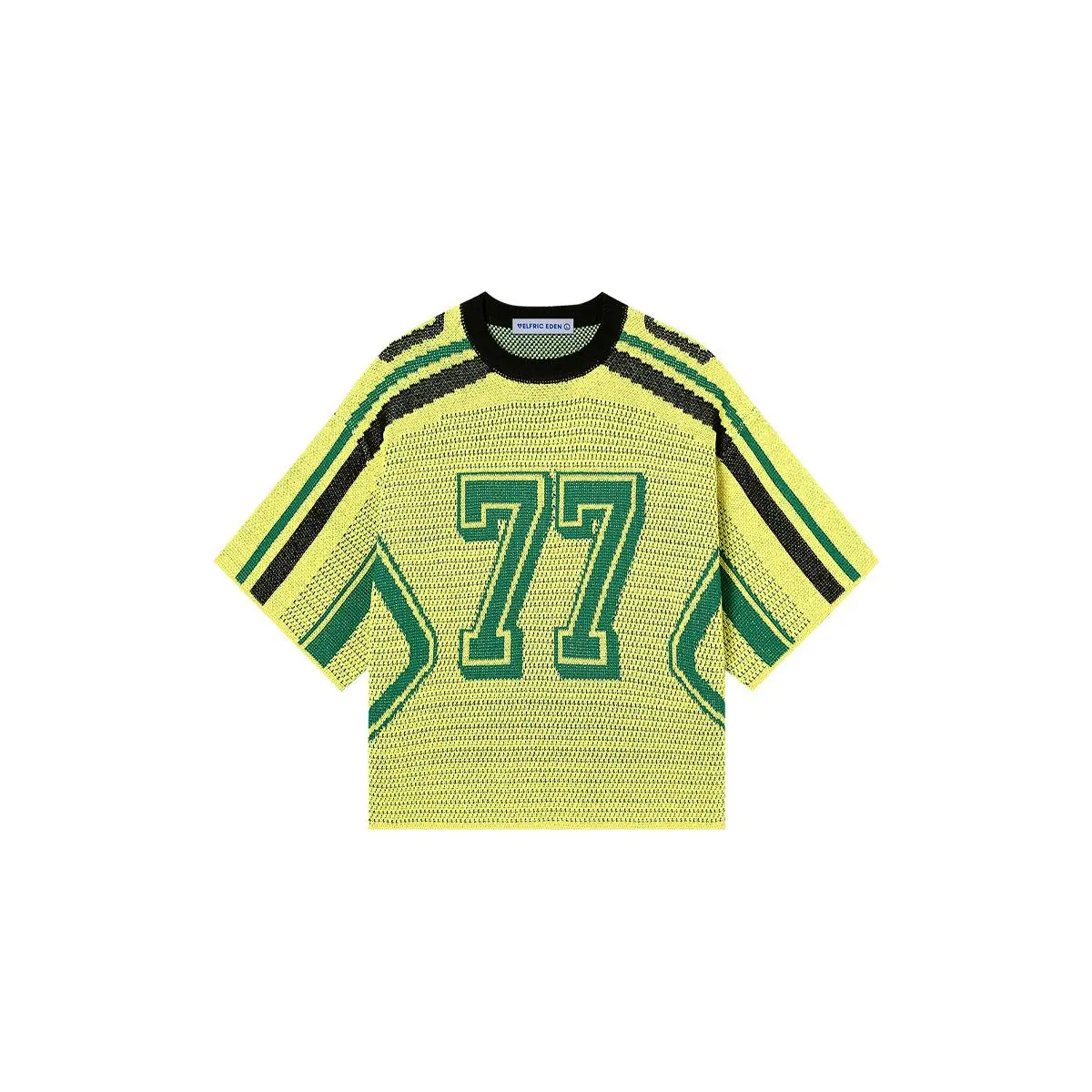 Aelfric Eden Comfort Tee Knit Tee 77 Stripe Graphic Unisex Tee Color Blocking Y2k Short Sleeve 2025 Trend Tops
