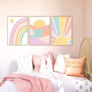 Sunset, Sunburst and Rainbow Pastel, Set of 3 , By Pip and Phee