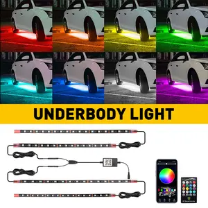 AUXITO RGB LED Strip Under Car Tube Underglow Underbody System Neon Light Lamp Kit