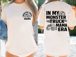 Comfort Colors Monster Truck Mama Shirt, Pregnant Mom Tee, Boy Birthday Party Top, New Mom Gift, Mother Day Present, Fun Graphic Shirt for Moms - AMBER
