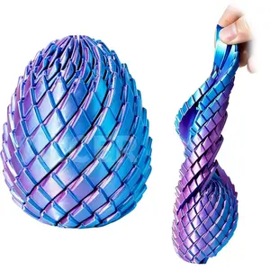 3D Printed Spiral Slime Ball Dragon Scale Egg Stress Relief Toy, Decorative Ornament, Unique Gift Idea, Perfect for Relaxation