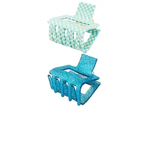 petit moments Claw Clip in BB Blu Checkered & Sour Blueberry